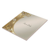 Gouden  Floral Keramische Tegel Tegeltje (Zijkant)