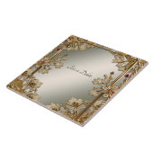 Gouden  Floral Keramische Tegel Tegeltje (Zijkant)