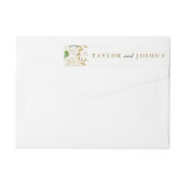 Gouden Floral Leaf Waterverf Wrap Around Label (Achterkant)