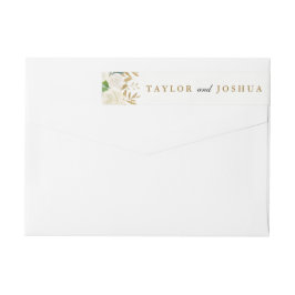 Gouden Floral Leaf Waterverf Wrap Around Label