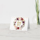 Gouden Floral Marsala Herfst in Liefde Dank u Kaar (Voorkant)