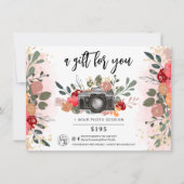 gouden florale fotograaf cadeaubon logo (Voorkant)