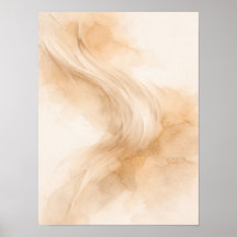 Gouden Flow Abstracte Muurkunstposter – Elegante M