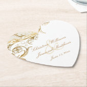 gouden fluitjes DamasManuscript White Wedding Pa Kartonnen Onderzetters (Gekanteld)