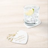 gouden fluitjes DamasManuscript White Wedding Pa Kartonnen Onderzetters (Insitu)