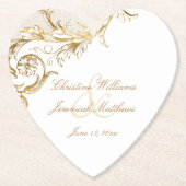 gouden fluitjes DamasManuscript White Wedding Pa Kartonnen Onderzetters (Voorkant)