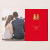 Gouden FOIL FOTO Chinese Geluksbruiloft Rood Folie Kaarten (Binnen)