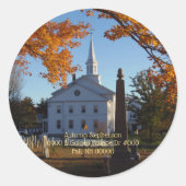 Gouden Foliage w / Kerk & Begraafplaats Envelope S Ronde Sticker (Voorkant)