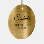 Gouden folie 18e verjaardag foto keramisch ornament (Rechts)