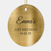 Gouden folie 21e verjaardag foto keramisch ornament (Links)