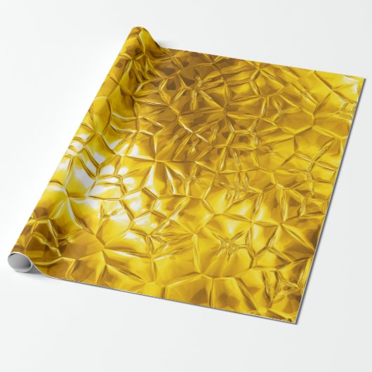 Gouden folie abstract cadeaupapier (Uitgerold)