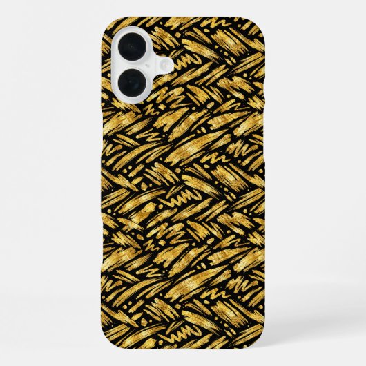 Gouden Folie Abstract Patroon iPhone Hoesje (Achterkant)