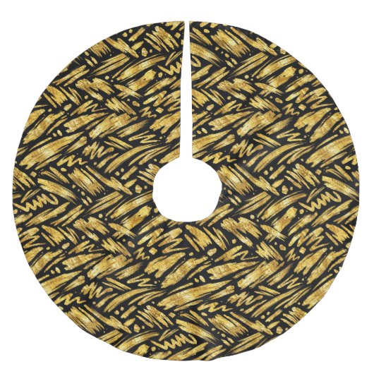 Gouden Folie Abstract Patroon Kerstboom Rok (Voorkant)