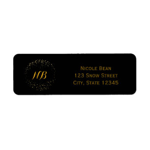 Gouden Folie Abstracte Cirkel Moderne Adreslabels Etiket