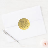 Gouden Folie Achtergrond Zwart Maple Leaf Sticker (Envelop)