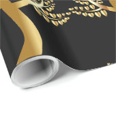 Gouden Folie-achtige boom met gouden harten Cadeaupapier (Rol Hoek)