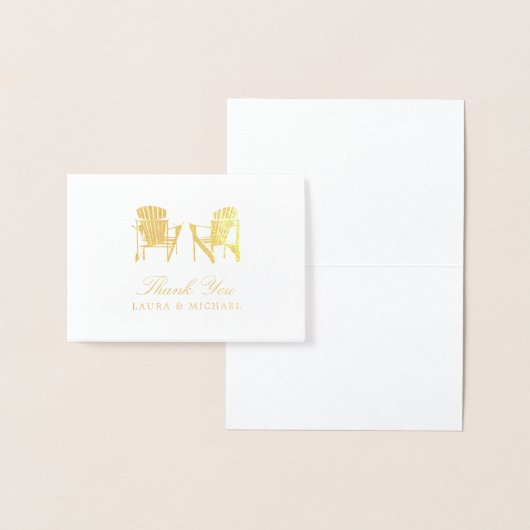 Gouden Folie Adirondack Strandstoelen | Bruiloft Folie Kaarten (Display)