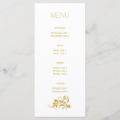 Gouden folie ampersand en scroll bruiloft menukaar menu (Achterkant)