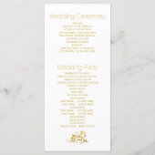 Gouden folie ampersand en scroll bruiloft programm programmakaart (Achterkant)