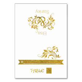 Gouden folie ampersand & scroll bruiloft escort ka kaart