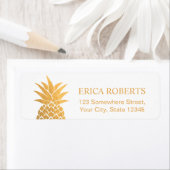 Gouden folie Ananas Hawaiian Tropical Etiket (Insitu)