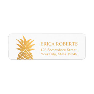 Gouden folie Ananas Hawaiian Tropical Etiket