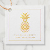 Gouden folie ananas - je bent zo zoet - tropisch bedankjes labels (Voorkant)