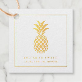 Gouden folie ananas - je bent zo zoet - tropisch bedankjes labels