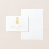 Gouden folie ananas plaats kaart | escortkaart (Display)