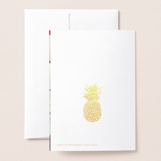 Gouden folie Ananas Tropische bruiloft Save the Da Folie Kaarten (Met envelop)