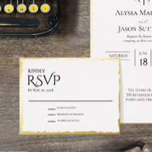 Gouden folie antwoordkaart met Deckle-rand