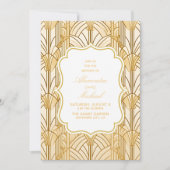 Gouden folie Art Deco bruiloft Kaart (Voorkant)