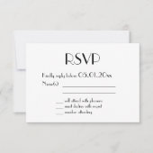Gouden Folie Art Deco Trouw RSVP Kaarten Zwart (Voorkant)
