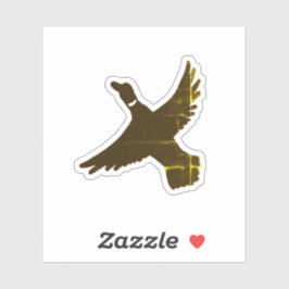 Gouden folie Artistieke Vliegende Eend Sticker