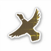 Gouden folie Artistieke Vliegende Eend Sticker (Voorkant)