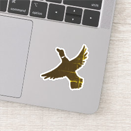 Gouden folie Artistieke Vliegende Eend Sticker