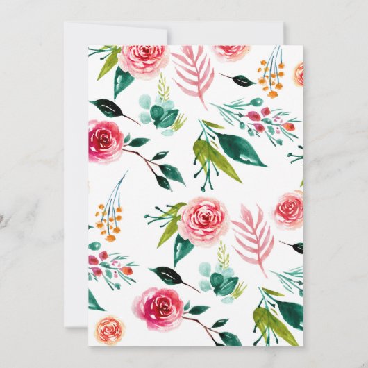 Gouden folie ballon 7e verjaardag bloemen wilde bl kaart (Achterkant)