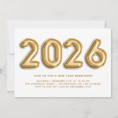 Gouden folie ballonnen 2024 Nieuwjaarsfeest Kaart (Voorkant)