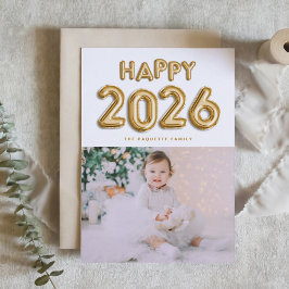 Gouden Folie Ballonnen 2025 Gelukkig Nieuwjaar Fot Feestdagenkaart