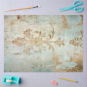  gouden folie barok ornament blauw grunge tissuepapier (Craft)