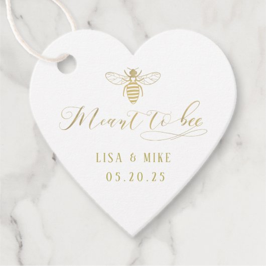 Gouden folie Bedoeld Voor De Bijenbruiloft Bedankjes Labels (Voorkant)