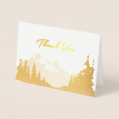 Gouden Folie Berg Bruiloft All-Purpose Dank u Kaarten (Voorkant)