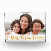 Gouden Folie Beste Moeder Ooit Lichte Grens Fotoblokken (Voorkant)