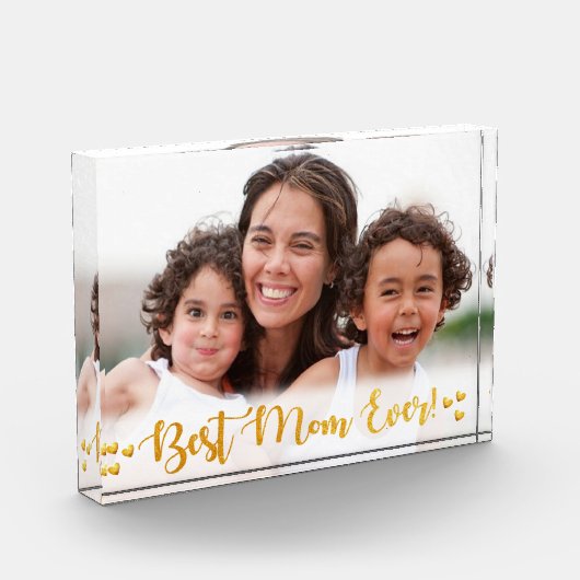 Gouden Folie Beste Moeder Ooit Lichte Grens Fotoblokken (Links)