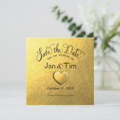 Gouden folie Bewaar de datum Save The Date (Staand voorkant)
