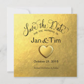 Gouden folie Bewaar de datum Save The Date (Voorkant)