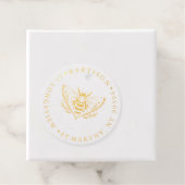 Gouden Folie Bij Honing Pot Aangepaste Retouradres Bedankjes Labels (Met doos)