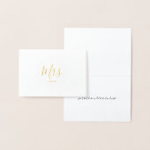 Gouden Folie Blad Lijst Mrs Wedding Dank u Kaarten (Display)