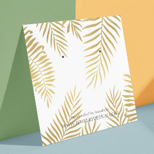 Gouden folie blad oorbel sieraden display op maat vierkante visitekaartje