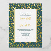 Gouden Folie Bladgroen Bruiloft Uitnodiging Kaart (Voorkant)